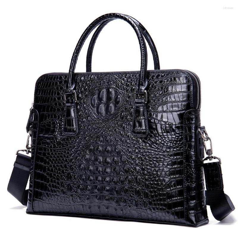 Valigette per laptop vera per laptop in pelle per valigetta Crocodile Office Crocodile Office for Men Porte Document Bagn's Borse