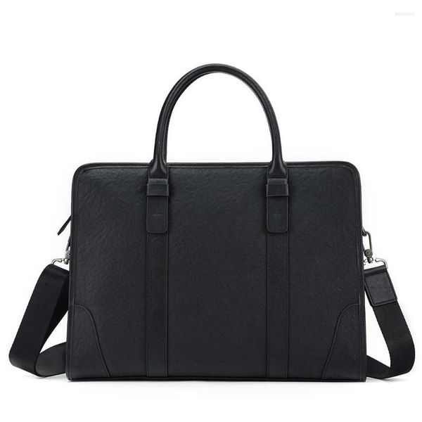 Porte-documents en cuir véritable pour hommes, porte-documents de 15,6 pouces, sacoche pour ordinateur portable, sac à main d'affaires Vintage, sac à main pour hommes