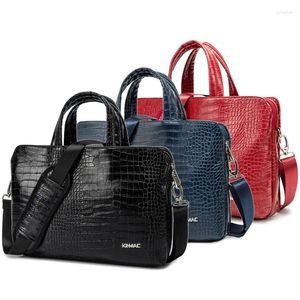 Maletines Cuero genuino Hombres Mujeres Bolsos 15.6 