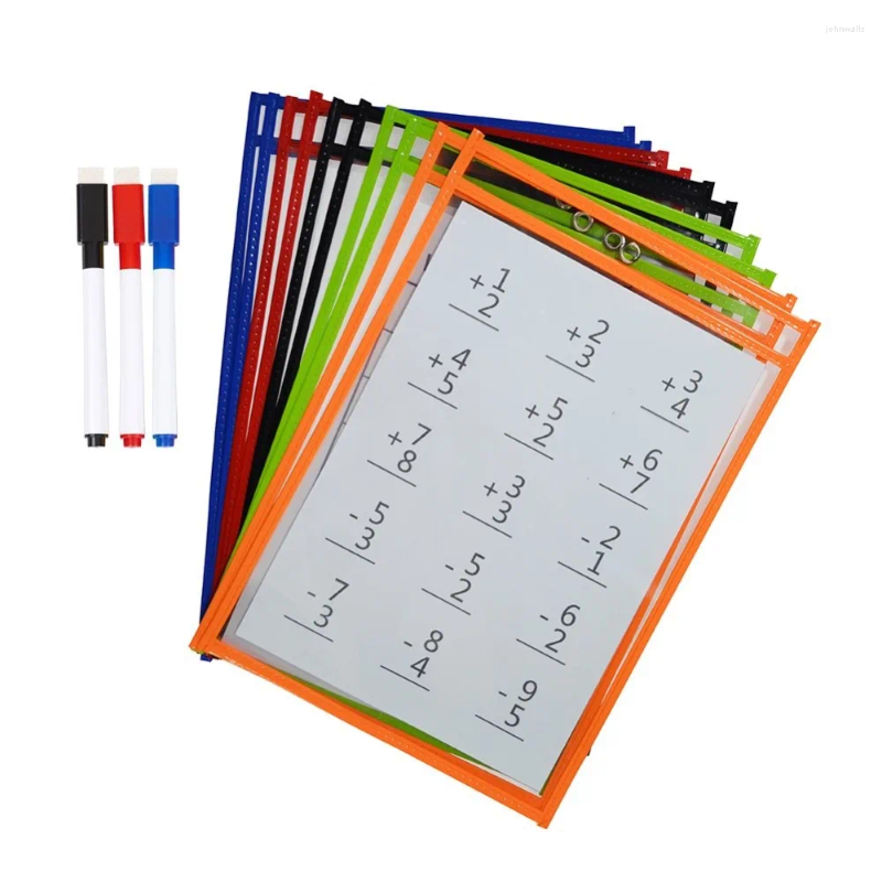 Godery Reusable Dry Erase rolling briefcase for teachers with 9x12 Inch Pocket Sleeves in Assorted Colors