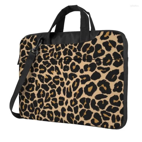 Maletines Bolso Bolsa para computadora portátil Estampado de leopardo Bolsa para portátil a prueba de golpes Colores tradicionales Animal para Macbook Pro 13 14 15 Computadora