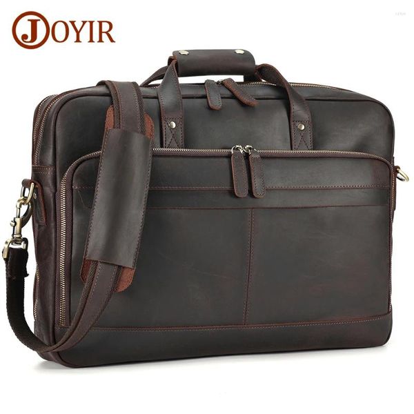 Mescos Joyir Crazy Horse Leather Messenger Bolsen para hombres 17 