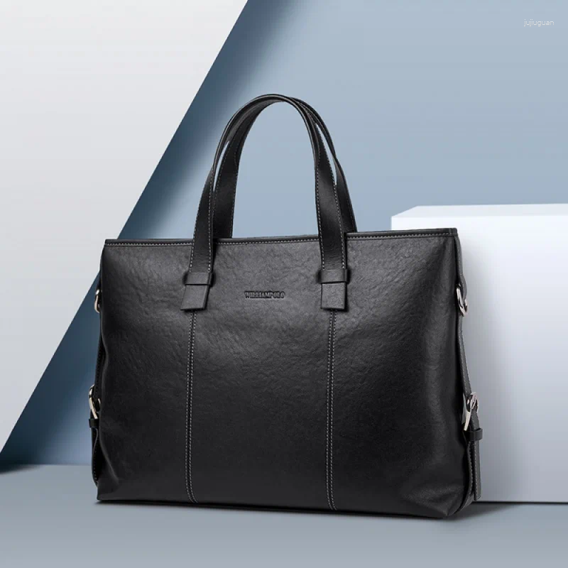 Briefcases King Briefcase Business Simplicity Men's Handbag Genuine Leather Large Capacity Shoulder Computer Messenger Bag
