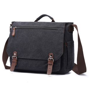 Aktetassen Grote Capaciteit Mannen Zakelijke Aktetas Handtassen Canvas Tassen voor Reizen Boeken Messenger Bags Multifunctionele 14 Inch Computer Tas 230714