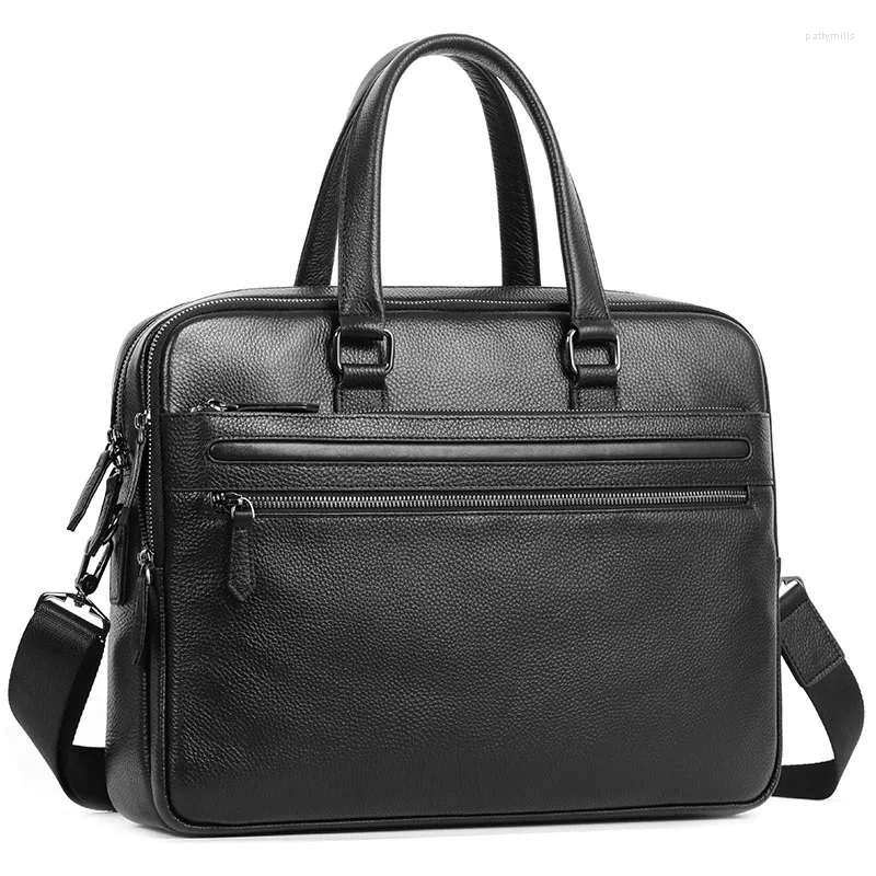 Valigetta per le valigette di cuoio da uomo in pelle borse per laptop di grandi dimensioni maschi spalle autentiche borse da uomo di alta qualità affari