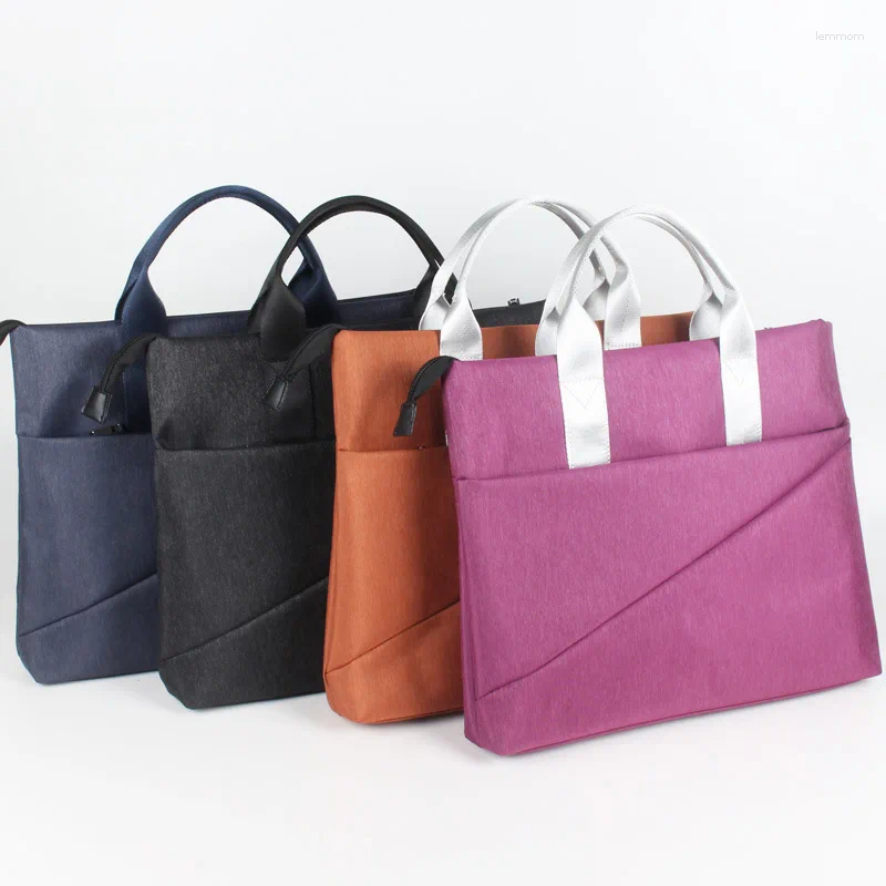 Briefcases Leisure Business Briefcase Office Handbag Men's And Women's Meeting Materials Bag A4 File
