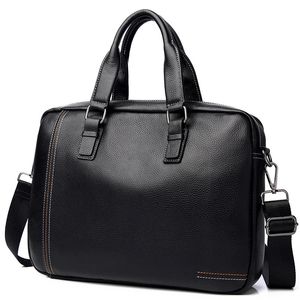 Porte-documents de luxe en cuir véritable de vache pour hommes, mallette d'affaires de marque masculine, sac à bandoulière, sacoche rayée, fourre-tout pour ordinateur 231204