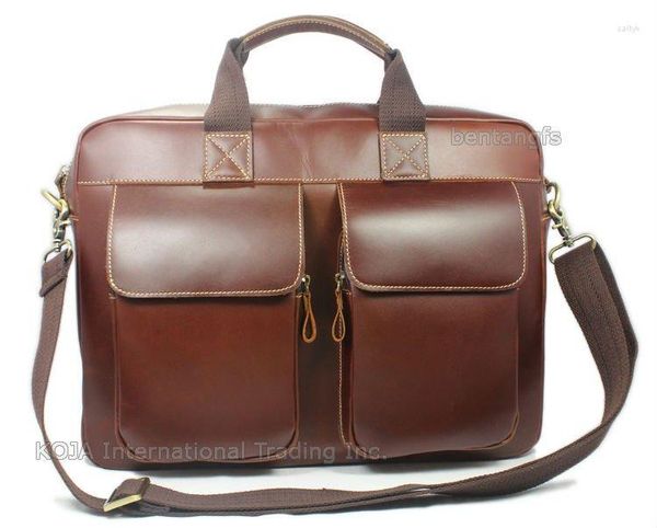 Porte-documents Porte-documents en cuir italien de luxe pour hommes Portefeuille pour ordinateur portable Sac d'affaires 15 