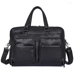 Портфели Мужская сумка из натуральной кожи Мужской портфель для ноутбука 15 дюймов для компьютерных сумок