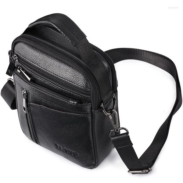 Porte-documents hommes sac à bandoulière en cuir ordinateur portable sacs de bureau pour hommes véritable petite mallette de luxe hommes sacs à main