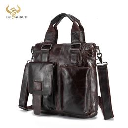 Aktetassen Heren Echt leer Casual Maletas Bedrijfsaktentas 12" Laptoptas Attache Portfolio Tote Bag Maletin Messenger b259dc 231010