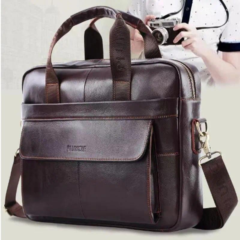 Evrak çantaları erkekler gerçek deri çantalar sıradan laptop çantaları erkek iş seyahati messenger erkekler crossbody omuz çantası