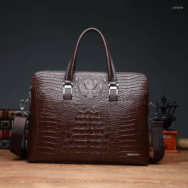 Maletines para hombre, bolsos de mensajero para ordenador portátil, bolso de lujo de diseñador de negocios de cuero para mujer, bolso de mano Vintage para trabajo de oficina, bolsos para hombre WWH30XP