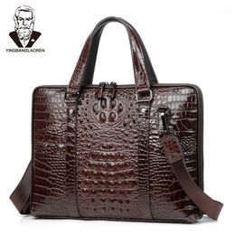 Aktetassen heren aktetas 100% echte lederen tas alligator prints sacs pour hommes maleta 15 inch computer een case voor documenten1