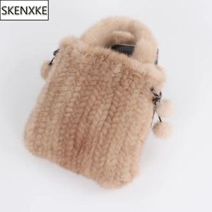 Mots de porte Mink Fur Sac Messager Sacs d'épaule des dames Vérineurs de vison pour femmes sacs à main de haute qualité Sacs de bobalage de fourrure de haute qualité