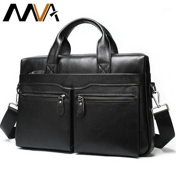 Porte-documents MVA Porte-documents Sac en cuir véritable pour hommes Sac à main pour hommes Sacs pour ordinateurs portables Documents Ordinateur 14 pouces1