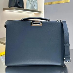 Aktetassen Nieuwe Mannen Aktetas Kiekeboe Iseeu Klassieke Lederen Handtas Zakelijke Laptoptas Messenger Bags computer handtas met riem 38cm