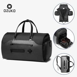 Mots de porte Ozuko Multifonction hommes adaptés de rangement sac de voyage grande capacité lage sac à main mâle de voyage étanche de voyage de sacs à duffel de chaussures