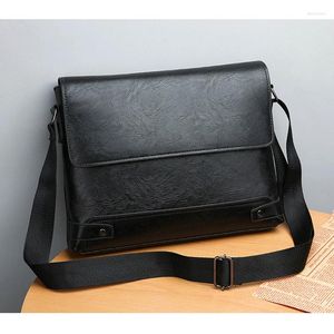 Aktetassen PU lederen aktetas voor mannen Tote woon -werkverkeer laptop schouder Executive Business Work Messenger Crossbody Designer Bag Husband