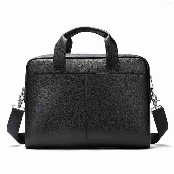 Maletines Retro para hombre, bolsos de cuero genuino, bolsos informales para ordenador portátil, bandolera de viaje de negocios para hombre, bolso de hombro tipo bandolera