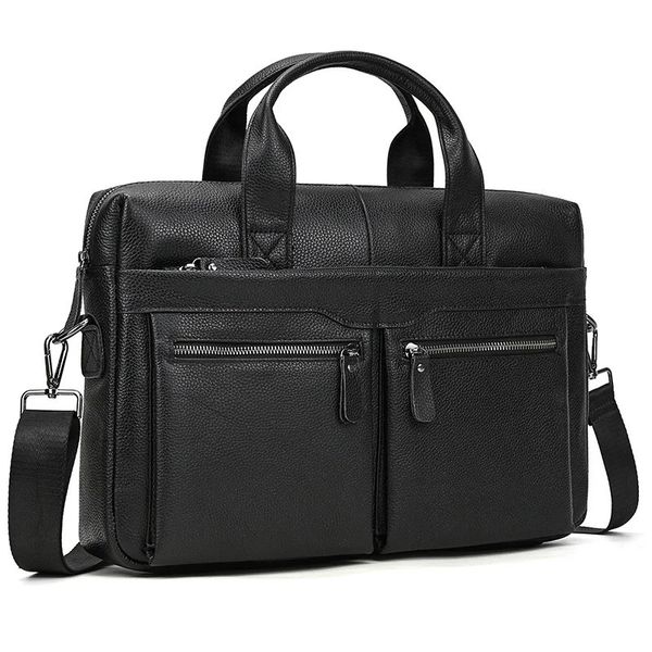 Porte-documents sbirds mode mallette en cuir noir pour hommes mâle véritable hommes pochette d'ordinateur sacs à main travail Style coréen 231208