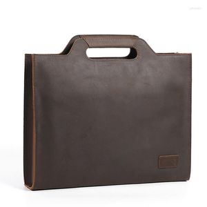 Porte-documents Sbirds en cuir épais noir porte-documents pour hommes hommes Busienss Document sac A4 taille sac à main mince hommes Messenger