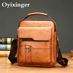 Aktetassen Kleine Aktetas mannen Messenger Bag Mannen Schouder Man Business Crossbody Tassen Voor IPAD Air Mini Mannelijke Lederen handtas 0105