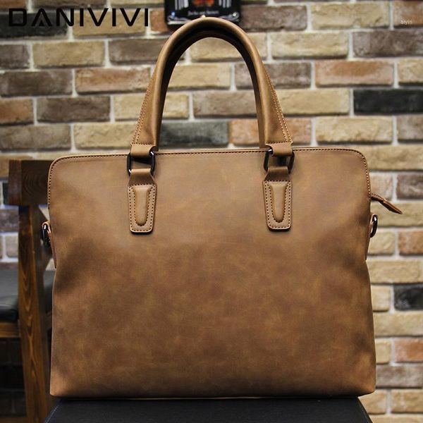 Maletines Vintage para hombre, bolso de mano de cuero, bolsos de gran capacidad para hombre para documentos A4, portátil, bolso de mano de negocios, bolso de mano para hombre