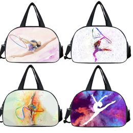 Aktetassen aquarel gymnastiek kunst tas tas dames dans sport opbergtassen reizen multifunctionele draagbare messenger tassen schoudertas