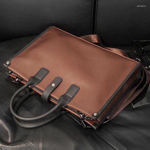 Aktetassen Xiao.p Mode Heren Hoge kwaliteit Pu-leer Bedrijfsaktentas Casual documententas Computer Crossbody Eén schouder