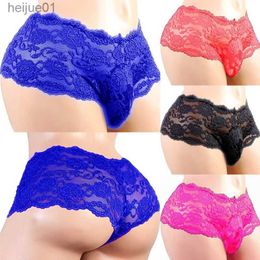 Calzoncillos Bragas 1 ropa interior transpirable y sexy para hombres Ropa interior suspensorio para hombres Ropa interior tanga tanga para hombres ropa interior femenina de encaje de talla grande C24325