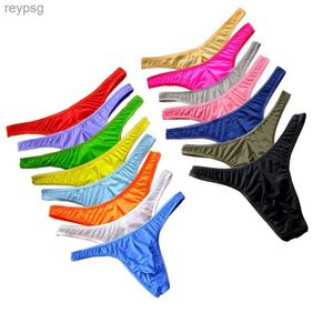 Slips Slipje 15 Kleuren Nylon Thong Heren Pouch Bolle G-snaar voor Semi-transparante Dunne Ijs Zijde Mannelijke Tanga Jocks ondergoed YQ240215