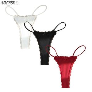 Calzoncillos Bragas 3 piezas Tanga de encaje sexy Mujeres Bragas de cintura baja Bikini sin costuras Ropa interior Niñas Mini T-back Tangas J230530