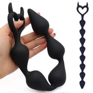 Slips Culottes 36 cm de long Perles anales Butt Plug Sex Shop Boules de stimulateur en silicone Masseur de prostate Buttplug Jouets pour adultes Femmes Hommes 230824