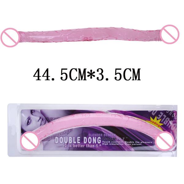 Slips Culottes 44 cm Flexible Double Gode Long Double Gode Dong Pénis Lesbienne Double Pénis Double Pénétration Godes Sex Toy pour Femmes BI-040015 231115