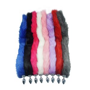 Slips Culottes 8 couleurs pour choisir 78 cm de longueur longue queue Dia 27 mm Plug anal en métal Butt plug Jeu de rôle Flirter Fétiche queue de chien sex Toy 230824