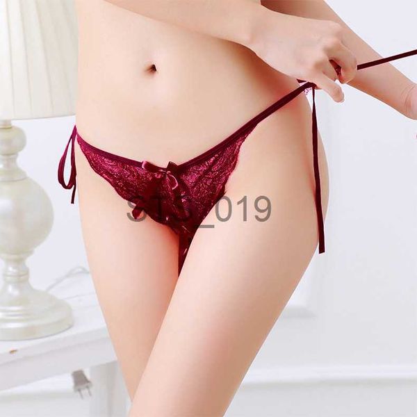 Slip Culotte Culotte Culotte Sexy Dentelle Fichier Ouvert Strings T Pantalon Dames Culotte Taille Basse Bandage Transparent String Réglable Lingerie Érotique Filles Sous-Vêtements x062