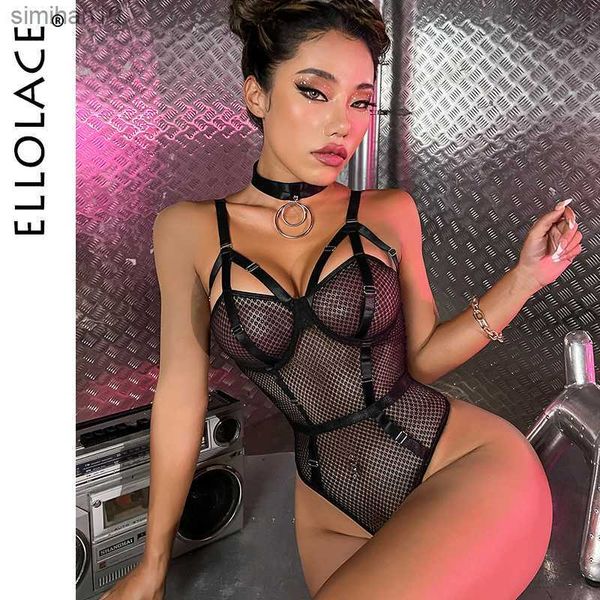 Slip Culotte Ellolace Sexy Body Femmes Transparent Dentelle Sous-Vêtements Porno Lingerie Érotique Avec Ouvert Entrejambe Mesh Teddy Night Club L230518