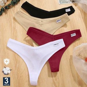 Briess Panties Finetoo 3 pièces / set G-string sous-vêtements Waffle Coton Femmes sous-vêtements sexy sous-vêtements pour femmes sous-vêtements v-weist y240425