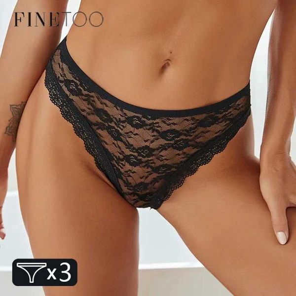 Briess Panties Finetoo 3pcs / Ensemble Sexy Lace Pantes Femmes Sous-pants M-2xl Sous-vêtements à grande taille sexy