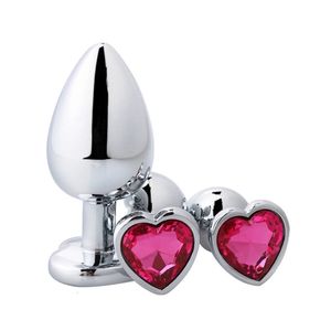 Slips Slipje Hartvormige metalen anaalplug Seksspeeltjes Roestvrij Glad staal Buttplug Staart Kristal Sieraden Trainer Voor WomenMan Anale dildo 230824