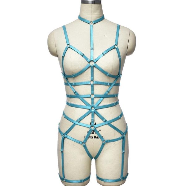 Calzoncillos, bragas, arnés para el cuerpo hueco, medias de Bondage ajustables, liguero para pierna, lencería Sexy, conjunto de jaula para el cuerpo, arnés gótico para mujer, mono