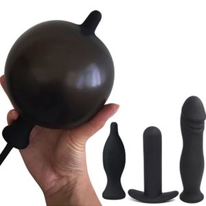 Slips Culottes Gonflable Anal Gode Plug Extensible Fesses avec Pompe Sex Toys pour Femmes Hommes Dilatateur Masseur Produits Pour Adultes Silicone 230824
