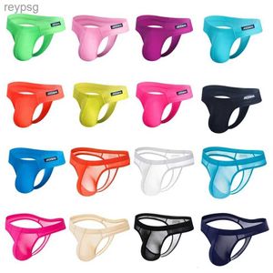 Calzoncillos Bragas JOCKMAIL Gay Sexy Mens G-string Calzoncillos Ultra Thin Fibra de hielo Transpirable Tangas masculinas Ropa interior Sissy Boys T-back Pantalones cortos YQ240215