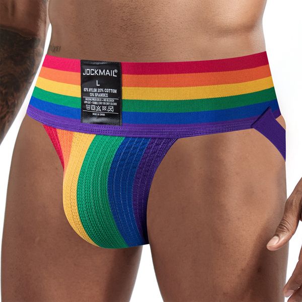 Briefs PALIES Men S sous-vêtements Men Sexy Jockstrap Pouche CUECAS MAN COTTON STANTS RAINBOW SANPANT GAY SLIP HOMME SRTING G3 230812