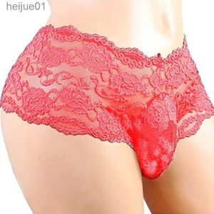 Slips Slipje Heren kanten ondergoed heren transparant ademend zacht comfortabel sexy ondergoed erotisch effen kleur ondergoed midden taille stof C24325