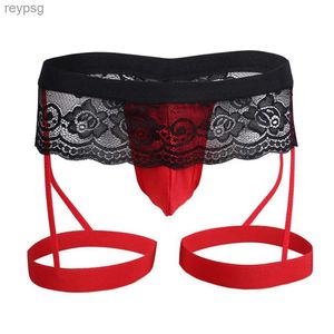 Slips Slipje Heren Sexy Sissy Kanten Ondergoed Thongs Verbeter Pouch Bikini Gay Jock Strap Lage Taille Tanga Hombre G-string Homme Onderbroek YQ240215