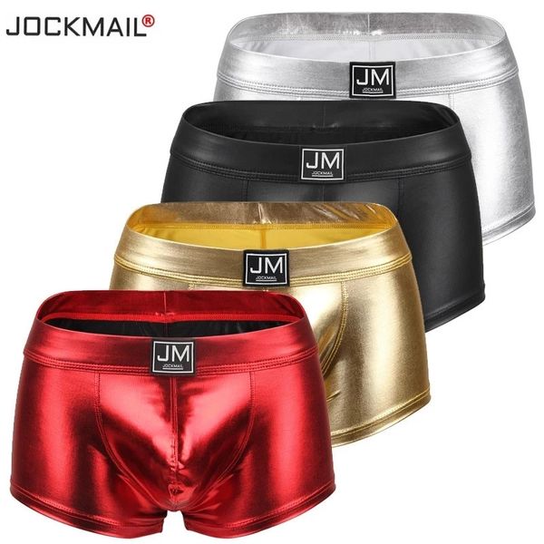 Slips culottes sous-vêtements pour hommes boxeurs slip Sexy mâle en cuir PU caleçon homme maillot de bain hommes Boxer Shorts 231219