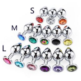 Calzoncillos Bragas Metal Anal Plug Butt de acero inoxidable con joyería Colorida Crystal Anus Bead Adultos Juguetes sexuales para mujeres Juego para adultos 230824