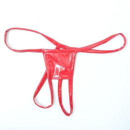 Briefs Panties Plus taille xl Crotch à l'entrejambe exotique Lingerie Wetlook PVC PU Tangas en cuir femme